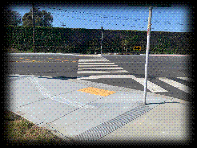 Flat crosswalk at Seneca Drive