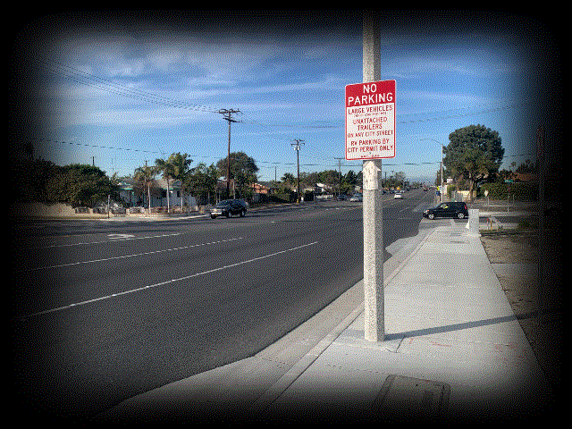 Parking regulations sign newly put up in Westminster.